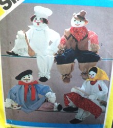 6191 SIMPLICITY 21'' CRAFTY KITCHEN WITCH, ARTIST, CHEF, COWBOY DOLLS PATTERN